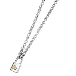 Shop Petite Two-Tone Lock Necklace Two-Tone