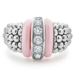 Best Pink Ceramic Caviar Diamond Ring Diamonds
