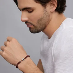 Fashion Poppy Jasper Skull Bracelet Bracelets