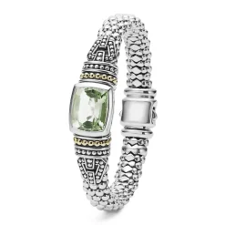 Clearance Prasiolite Caviar Bracelet | 9Mm Two-Tone