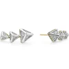 Store Pyramid Crawler Diamond Studs Two-Tone
