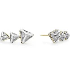 Store Pyramid Crawler Diamond Studs Two-Tone
