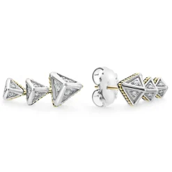 Store Pyramid Crawler Diamond Studs Two-Tone