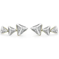 Store Pyramid Crawler Diamond Studs Two-Tone