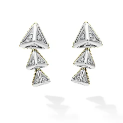 Store Pyramid Crawler Diamond Studs Two-Tone