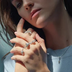 Store Pyramid Diamond Ring Two-Tone