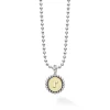 Hot R Initial Charm Necklace Two-Tone