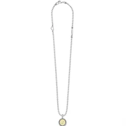 Hot R Initial Charm Necklace Two-Tone