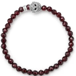 Shop Red Garnet Skull Bracelet Silver