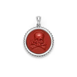New Red Jasper Skull Crossbone Amulet Amulets