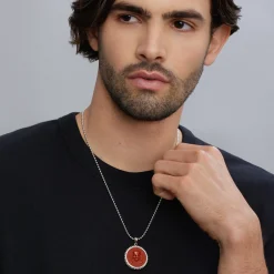 New Red Jasper Skull Crossbone Amulet Amulets