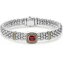 Cheap Rhodolite Garnet Caviar Bracelet | 9Mm Two-Tone