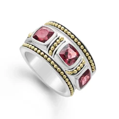 Flash Sale Rhodolite Garnet Stacking Rings Two-Tone