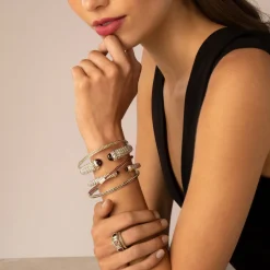 Flash Sale Rhodolite Garnet Stacking Rings Two-Tone