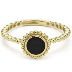 Store Round Onyx Stacking Ring Gold