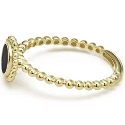 Store Round Onyx Stacking Ring Gold