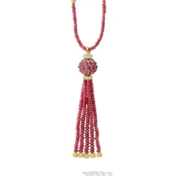 Discount Ruby And Diamond Tassel Pendant Necklace Diamonds