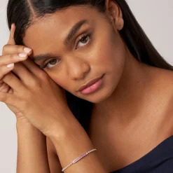 Best Sale Ruby Beaded Bracelet Silver