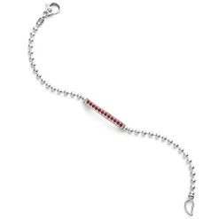 Best Sale Ruby Beaded Bracelet Silver