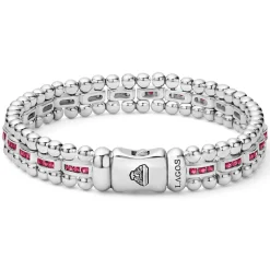 Fashion Ruby Link Bracelet Silver