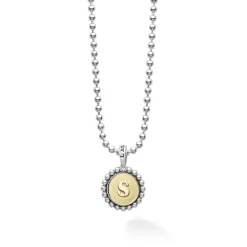 Store S Initial Charm Necklace Two-Tone