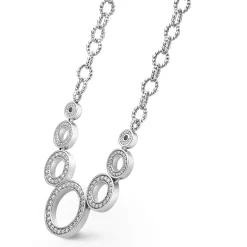Hot Seven Circle Diamond Link Necklace Silver