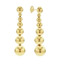 Online Seven Graduated Bead Drop Earrings Gold