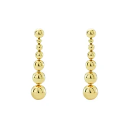 Online Seven Graduated Bead Drop Earrings Gold
