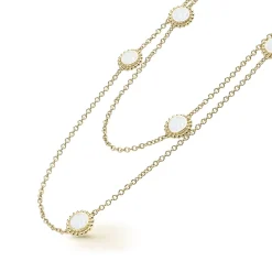 Online Seven Station Round Mother Of Pearl Necklace Gold