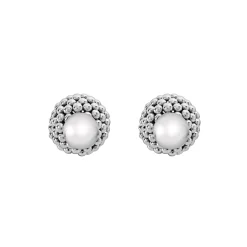 Fashion Silver Beaded Front-Back Earrings Silver