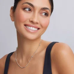 Shop Silver Caviar Beaded Necklace Silver