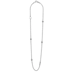 Shop Silver Caviar Beaded Necklace Silver