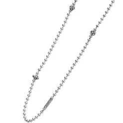Shop Silver Caviar Beaded Necklace Silver