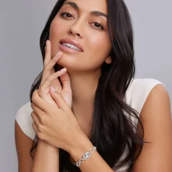 Fashion Silver Love Knot Link Bracelet Silver