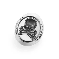 Discount Silver Skull Signet Ring Rings