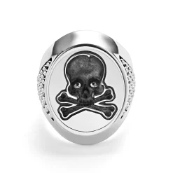 Discount Silver Skull Signet Ring Rings