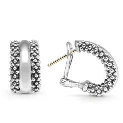 Discount Silver Station Caviar Huggie Earrings Huggie Earrings