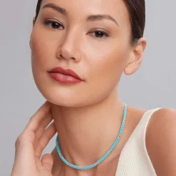 Shop Silver Station Ceramic Beaded Necklace 5Mm Caviar Necklaces