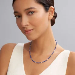 Shop Silver Station Ceramic Beaded Necklace | 3Mm Silver