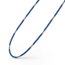 New Silver Station Ceramic Beaded Necklace 3Mm Silver