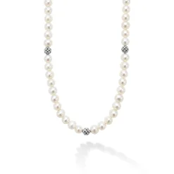 Cheap Silver Station Pearl Necklace Necklaces & Chains