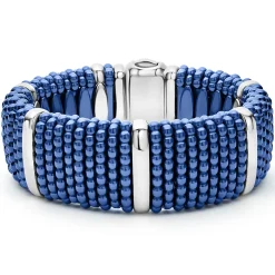 New Silver Station Statement Ceramic Caviar Bracelet | 23Mm Two-Tone