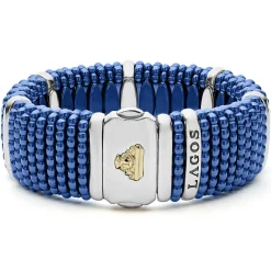 New Silver Station Statement Ceramic Caviar Bracelet | 23Mm Two-Tone