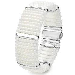 Cheap Silver Station Statement Ceramic Caviar Bracelet | 23Mm Two-Tone