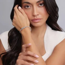 Clearance Silver Station Stretch Bead Bracelet Silver