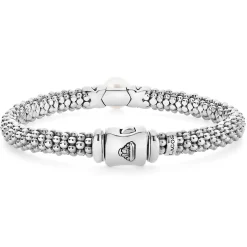 Store Silver X Pearl Caviar Bracelet | 6Mm Silver