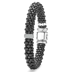 Best Single Station Ceramic Diamond Bracelet | 9Mm Silver