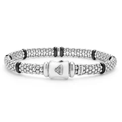 Outlet Single Station Diamond Caviar Bracelet | 6Mm Silver