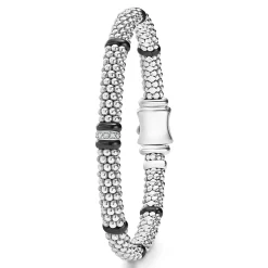 Outlet Single Station Diamond Caviar Bracelet | 6Mm Silver
