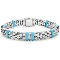 Outlet Single Station Diamond Caviar Bracelet | 9Mm Silver